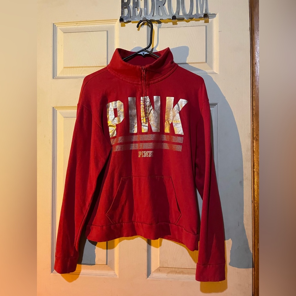 Pink vs half zip up sweater